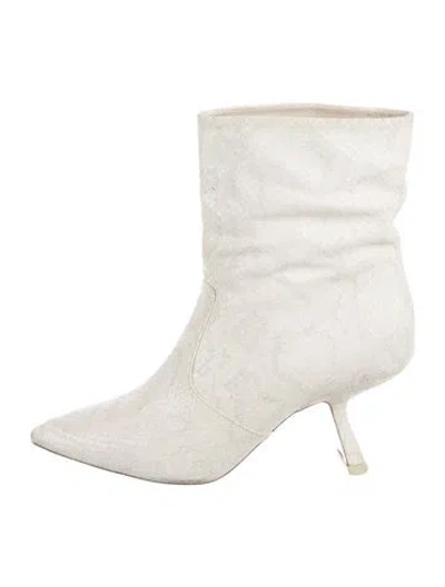 Pre-owned Nicholas Kirkwood Embossed Leather Animal Print Boots In Neutrals