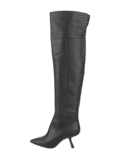 Pre-owned Nicholas Kirkwood Embossed Leather Boots In Black