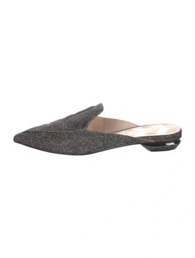 Pre-owned Nicholas Kirkwood Glitter Accents Mules In Silver