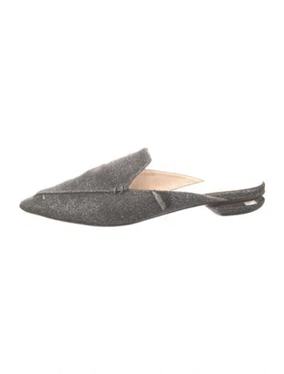 Pre-owned Nicholas Kirkwood Glitter Glitter Accents Mules In Black
