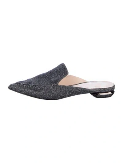 Pre-owned Nicholas Kirkwood Glitter Glitter Accents Mules In Blue