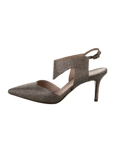 Pre-owned Nicholas Kirkwood Glitter Slingback Pumps In Metallic/neutrals