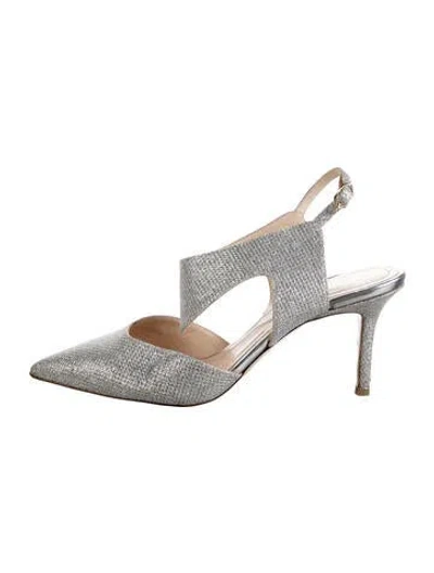Pre-owned Nicholas Kirkwood Glitter Slingback Pumps In Silver