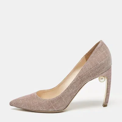 Pre-owned Nicholas Kirkwood Gold Rose Lurex Fabric Pearl Embellished Pumps Size 41