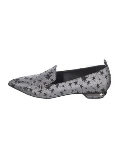 Pre-owned Nicholas Kirkwood Graphic Print Loafers In Silver
