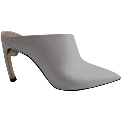 Nicholas Kirkwood Heeled Mules With Pearl In White Leather