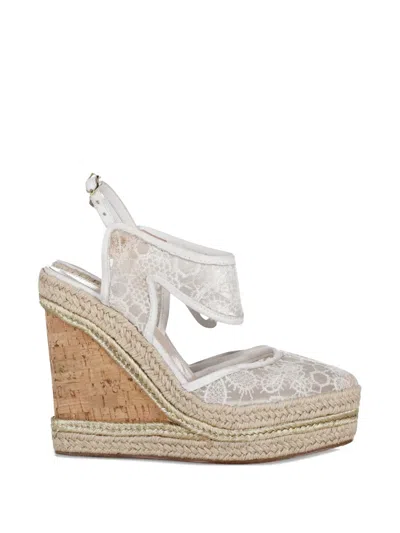 Pre-owned Nicholas Kirkwood Lace Ankle-strap Wedges In White