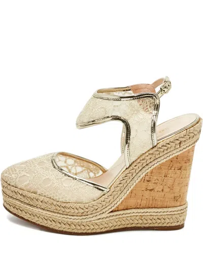 Pre-owned Nicholas Kirkwood Lace Wedge Espadrilles In Neutral