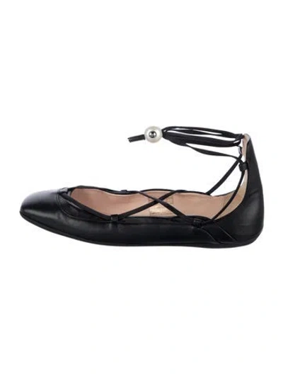Pre-owned Nicholas Kirkwood Leather Ballet Flats In Black