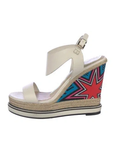 Pre-owned Nicholas Kirkwood Leather Graphic Print Sandals In Neutrals