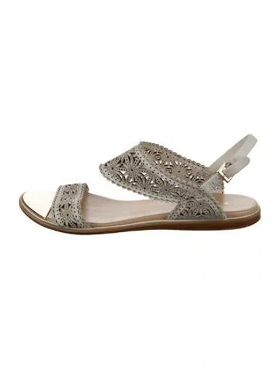 Pre-owned Nicholas Kirkwood Leather Lace Pattern Sandals In Neutrals