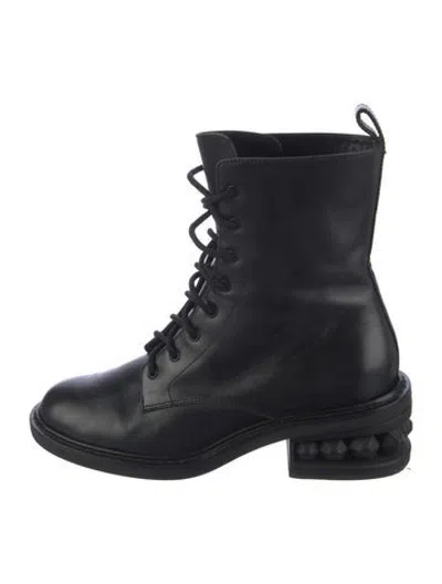 Pre-owned Nicholas Kirkwood Leather Lace-up Boots In Black