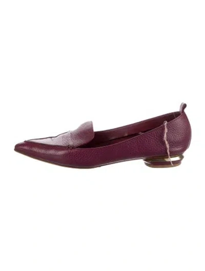Pre-owned Nicholas Kirkwood Leather Loafers In Burgundy