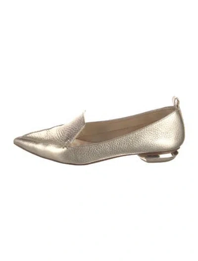 Pre-owned Nicholas Kirkwood Leather Loafers In Gold/metallic