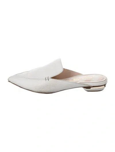 Pre-owned Nicholas Kirkwood Leather Mules In White