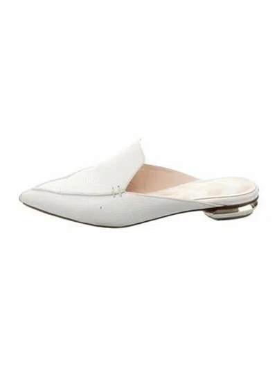 Pre-owned Nicholas Kirkwood Leather Mules In White