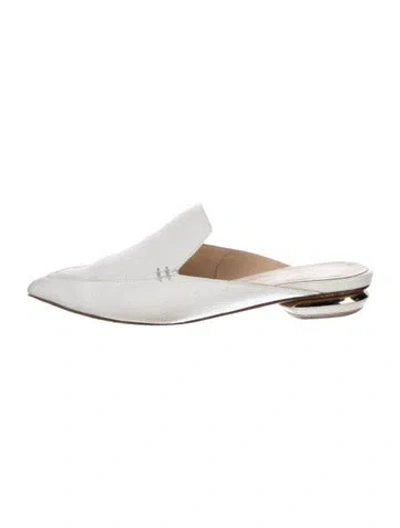 Pre-owned Nicholas Kirkwood Leather Mules In White