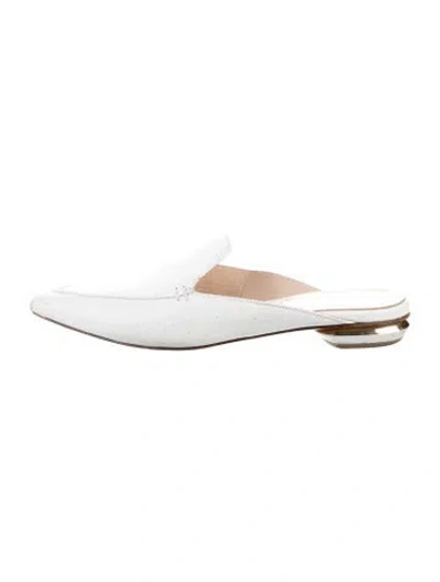 Pre-owned Nicholas Kirkwood Leather Mules In White