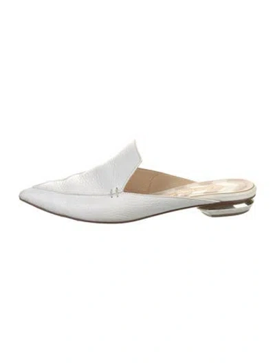 Pre-owned Nicholas Kirkwood Leather Mules In White