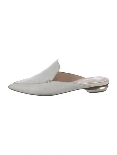Pre-owned Nicholas Kirkwood Leather Mules In White
