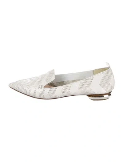 Pre-owned Nicholas Kirkwood Leather Patterned Loafers In White