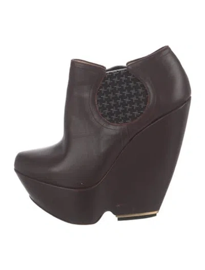 Pre-owned Nicholas Kirkwood Leather Rain Boots In Brown