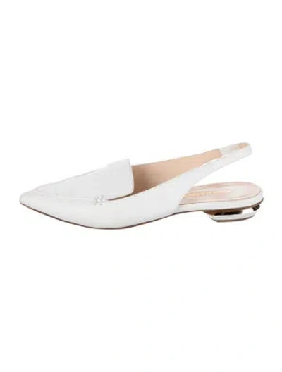 Pre-owned Nicholas Kirkwood Leather Slingback Flats In White