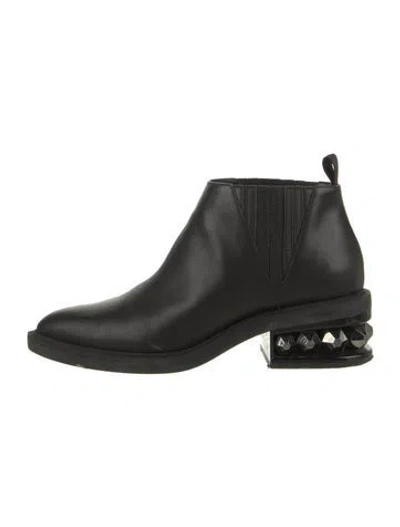 Pre-owned Nicholas Kirkwood Leather Studded Accents Chelsea Boots In Black