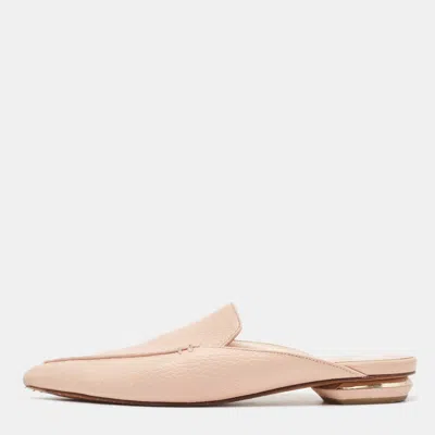 Pre-owned Nicholas Kirkwood Light Pink Leather Beya Pointed Toe Mules Size 35.5