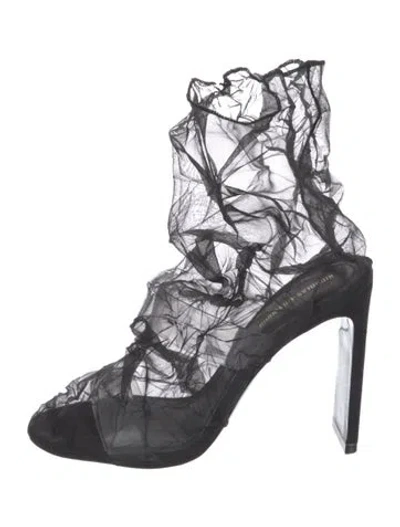 Pre-owned Nicholas Kirkwood Mesh Boots In Black