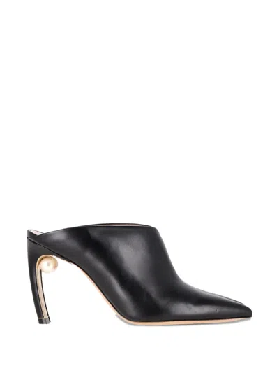 Pre-owned Nicholas Kirkwood Mira Pointed-toe Mules In Black