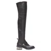 Nicholas Kirkwood Nicolas Kirkwood Pearl Embellished Heel Knitee High Boots In Black