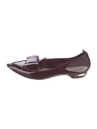 Pre-owned Nicholas Kirkwood Patent Leather Loafers In Burgundy