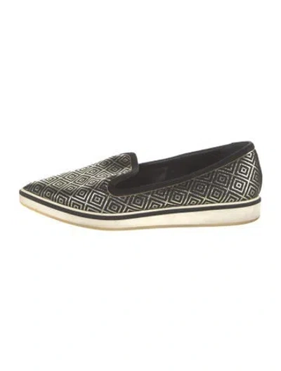 Pre-owned Nicholas Kirkwood Patterned Flats In Black