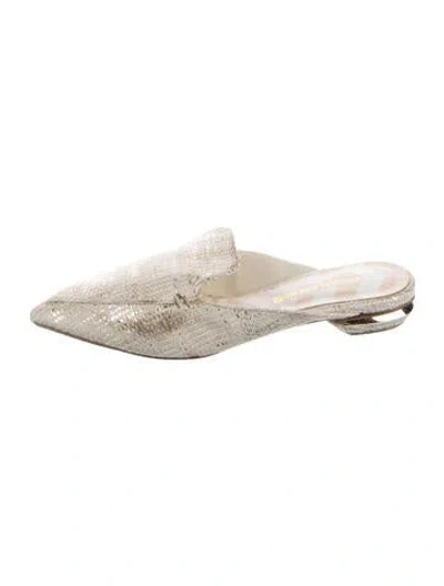 Pre-owned Nicholas Kirkwood Patterned Mules In Neutral