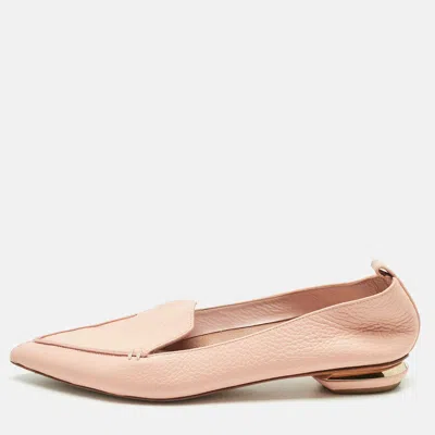 Nicholas Kirkwood Peach Leather Beya Pointed Toe Loafers In Pink