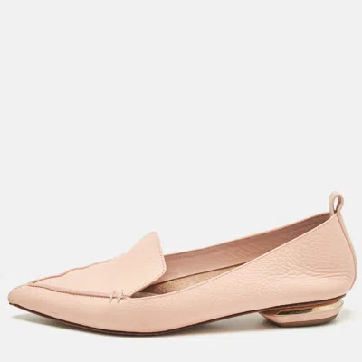 Nicholas Kirkwood Peach Leather Beya Pointed Toe Loafers In Multi