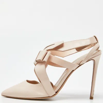 Nicholas Kirkwood Pink Leather Pointed Ankle Strap Sandals