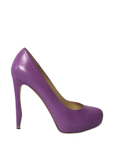 Pre-owned Nicholas Kirkwood Platform Almond-toe Pumps In Purple