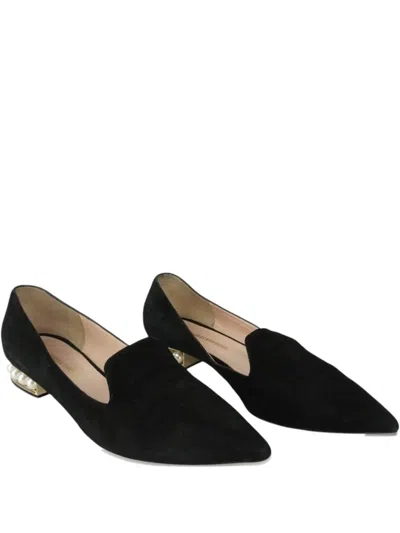 Pre-owned Nicholas Kirkwood Pointed-toe Pearl Pumps In Black