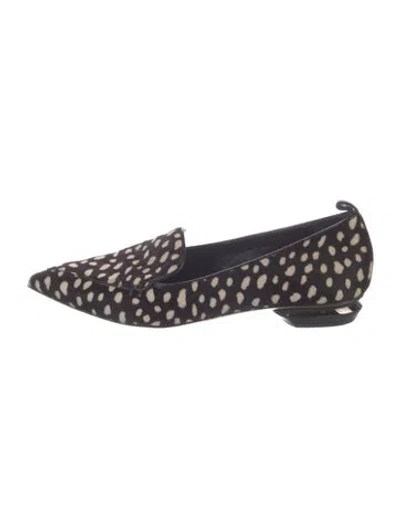 Pre-owned Nicholas Kirkwood Ponyhair Animal Print Loafers In Brown
