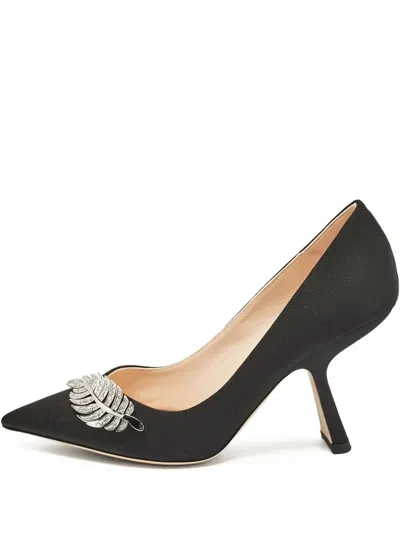 Pre-owned Nicholas Kirkwood  95mm Monstera Pointed-toe Pumps In Black
