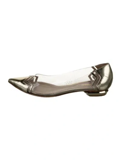 Pre-owned Nicholas Kirkwood Pvc Ballet Flats In Gold