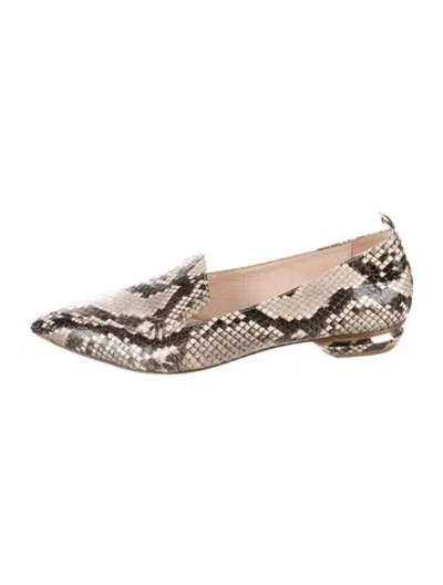 Pre-owned Nicholas Kirkwood Snakeskin Animal Print Loafers In Multicolor