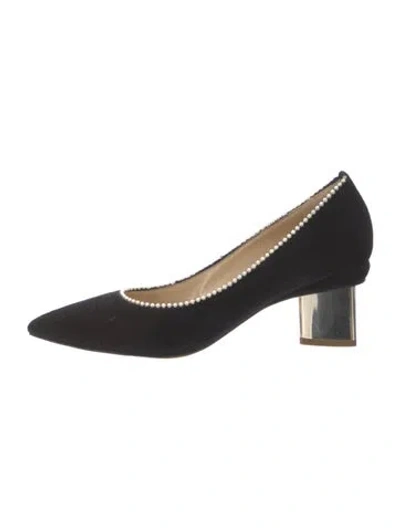 Pre-owned Nicholas Kirkwood Suede Beaded Accents Pumps In Black