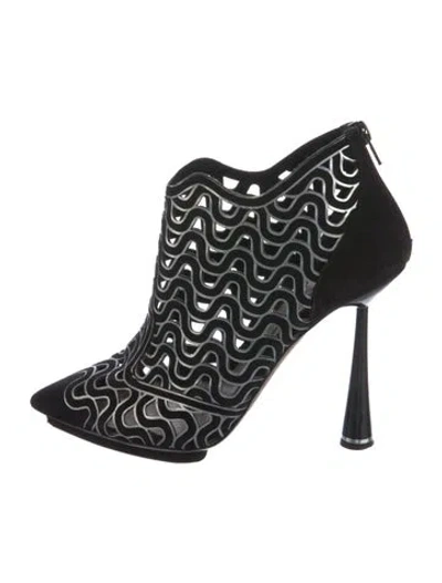 Pre-owned Nicholas Kirkwood Suede Colorblock Pattern Boots In Black