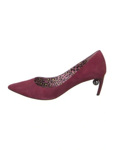 Pre-owned Nicholas Kirkwood Suede Flats In Red