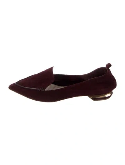 Pre-owned Nicholas Kirkwood Suede Loafers In Burgundy