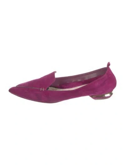 Pre-owned Nicholas Kirkwood Suede Loafers In Purple