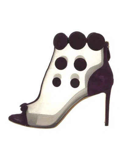 Pre-owned Nicholas Kirkwood Suede Mesh Accents Lace-up Boots In Purple